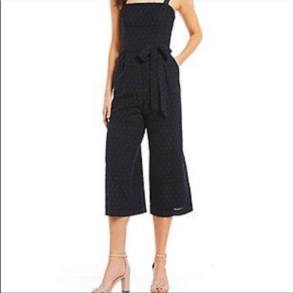 Eliza J NEW Eyelet Cropped Culotte Jumpsuit 12